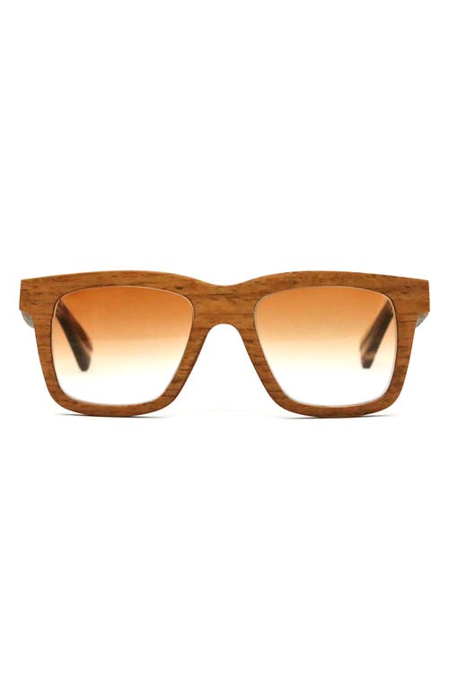 Bôhten Barklae III 51mm Gradient Polarized Square Sunglasses in Gold Teak /Orange Gradient