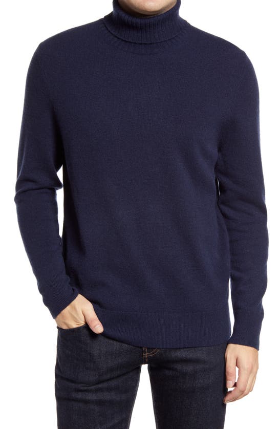 Nordstrom Cashmere Turtleneck Sweater In Navy Blazer