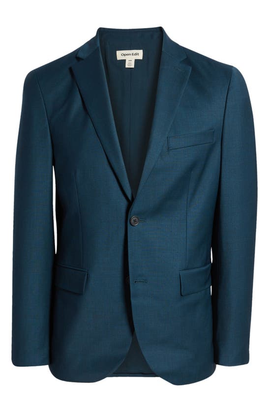 Open Edit Solid Extra Trim Wool Blend Sportcoat In Teal Cyrus