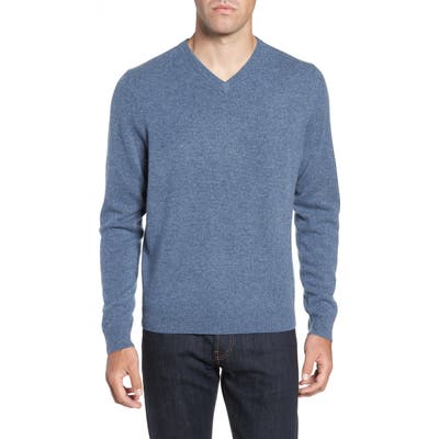 Nordstrom Shop Cashmere V-Neck Sweater, Blue