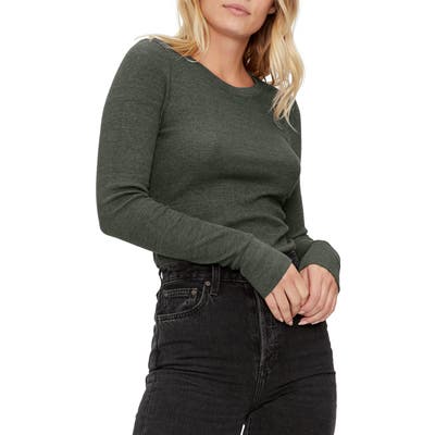 Michael Stars Juliet Long Sleeve Thermal Tee, Green