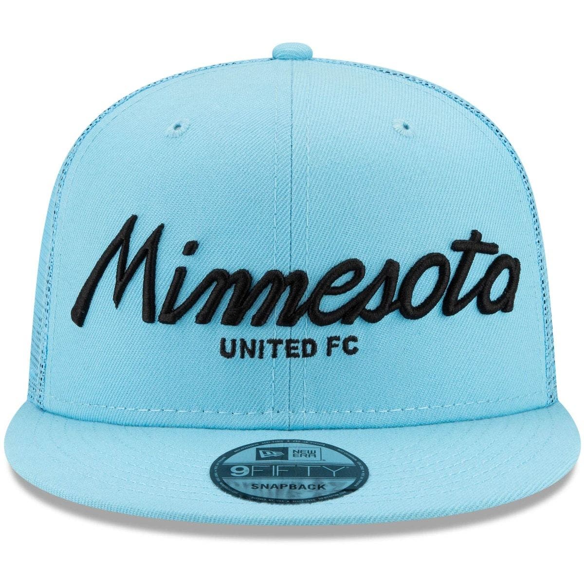 New Era Men S New Era Light Blue Minnesota United Fc Script Trucker 9fifty Snapback Hat Nordstrom