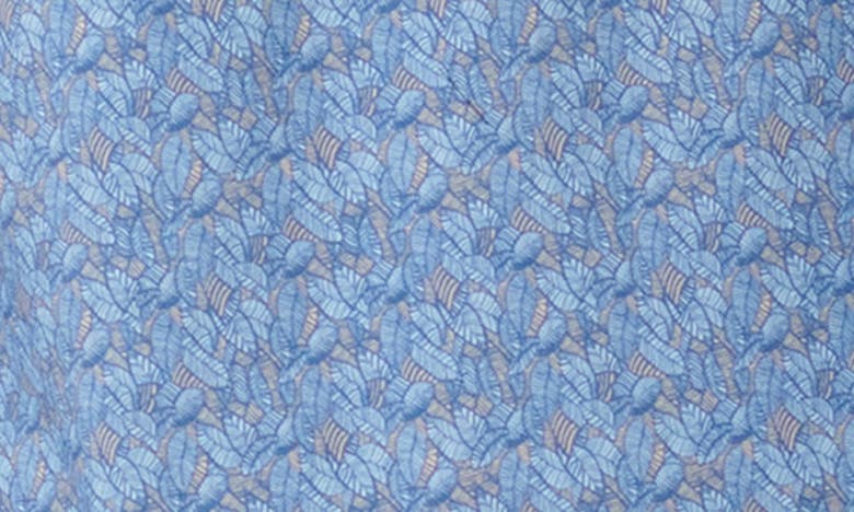 Shop Bugatchi Victor Ooohcotton® Leaf Print Polo In Air Blue