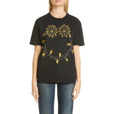 Stella Mccartney Sunshine Logo Organic Cotton T-Shirt, US / 44 IT - Black