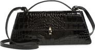 Reformation Gia Croc Embossed Leather Shoulder Bag