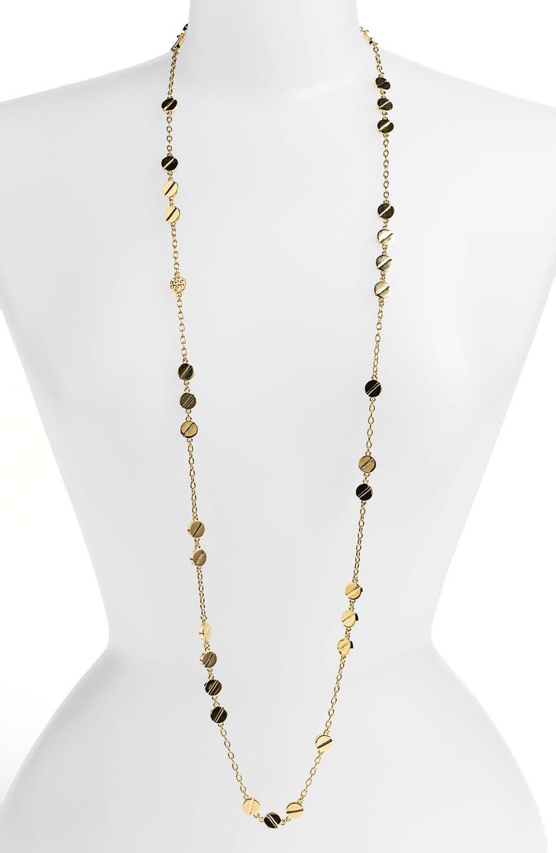 Tory Burch 'Screw Rivet' Extra Long Station Necklace | Nordstrom