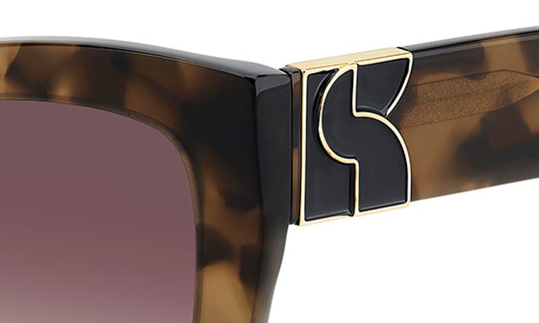 Shop Kate Spade Bexley 54mm Gradient Cat Eye Sunglasses In Havana/ Burgundy Shaded