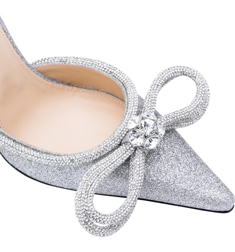 Mach & Mach Glitter Double Crystal Bow Pointed Toe Pump (Women) | Nordstrom