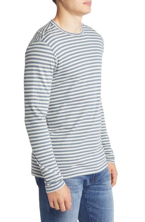 Faherty Men's Striped Reversible Pima Cotton Blend Tee In Marine Ivory Stripe