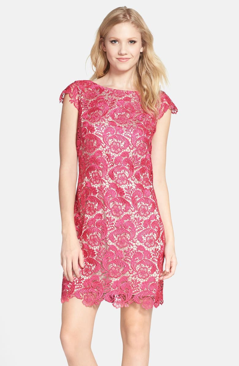 Eliza J Lace Cap Sleeve Shift Dress | Nordstrom