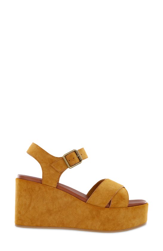 Shop Mia Renay Ankle Strap Platform Wedge Sandal In Tan