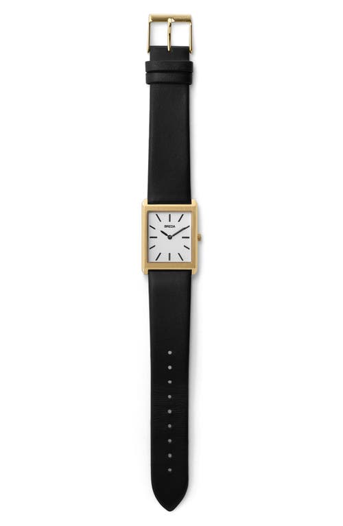 Breda Virgil Leather Strap Watch, 26mm In Gold/black/ivory