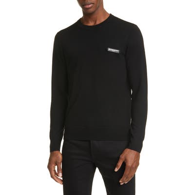 Givenchy Logo Patch Wool Sweater, Black