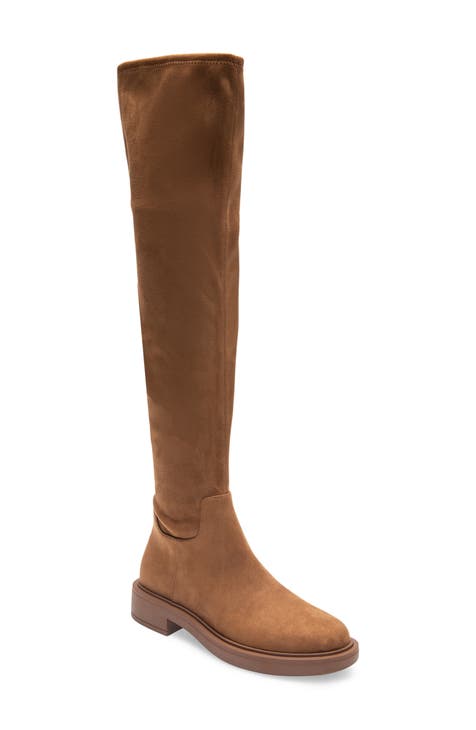 Chocolate brown suede over the knee boots best sale