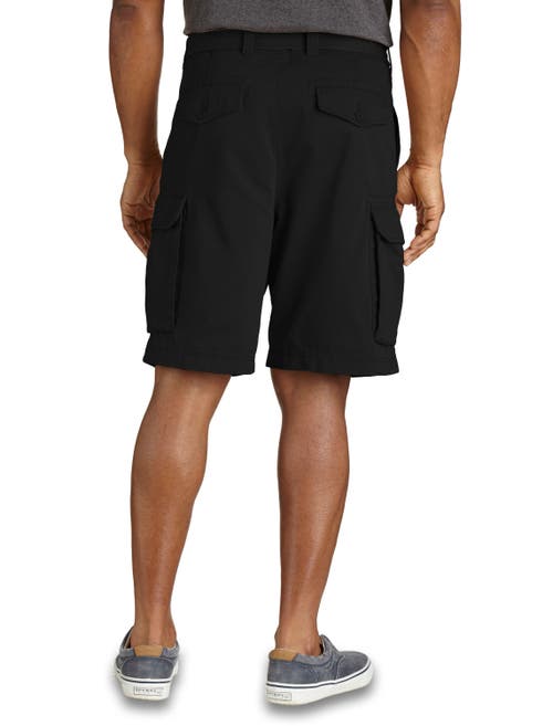 True Nation Relaxed-fit Twill Cargo Shorts In Black