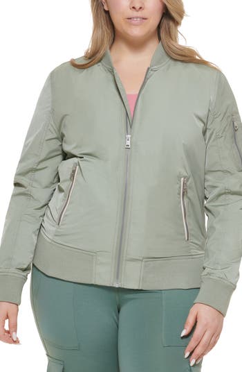 Levi's Trendy Plus Size Melanie Bomber Jacket - Sea Green - Size 4X