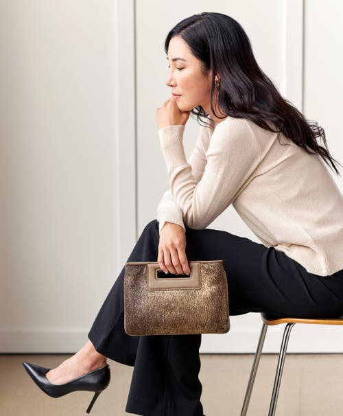 Gigi New York Willa Clutch In Gold Haircalf