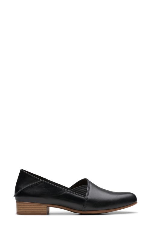 Clarks Juliet Trim Womens Leather Round Toe Loafers In Black Leather