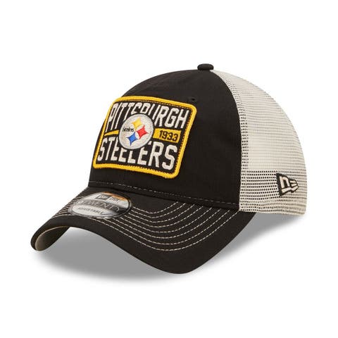 Officially Licensed NFL Mens New Era Black Omaha Fitted Hat - Steelers