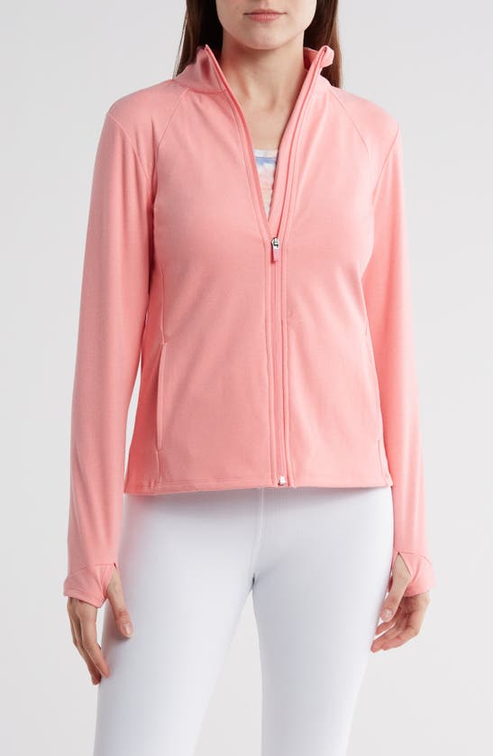 Shop Laundry By Shelli Segal Active Full-zip Jacket In Coral