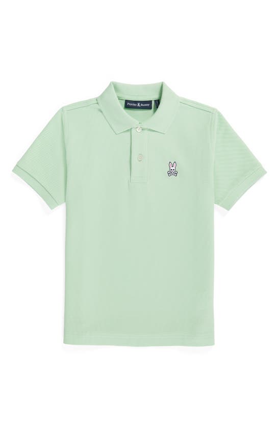 Psycho Bunny Kids' Classic Piqué Polo In Icy Mint