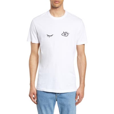 French Connection Wink Embroidered T-Shirt, White