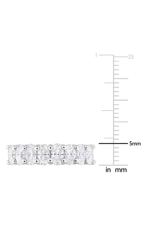 Delmar Sterling Silver Created Moissanite Oval Band Ring In White/silver