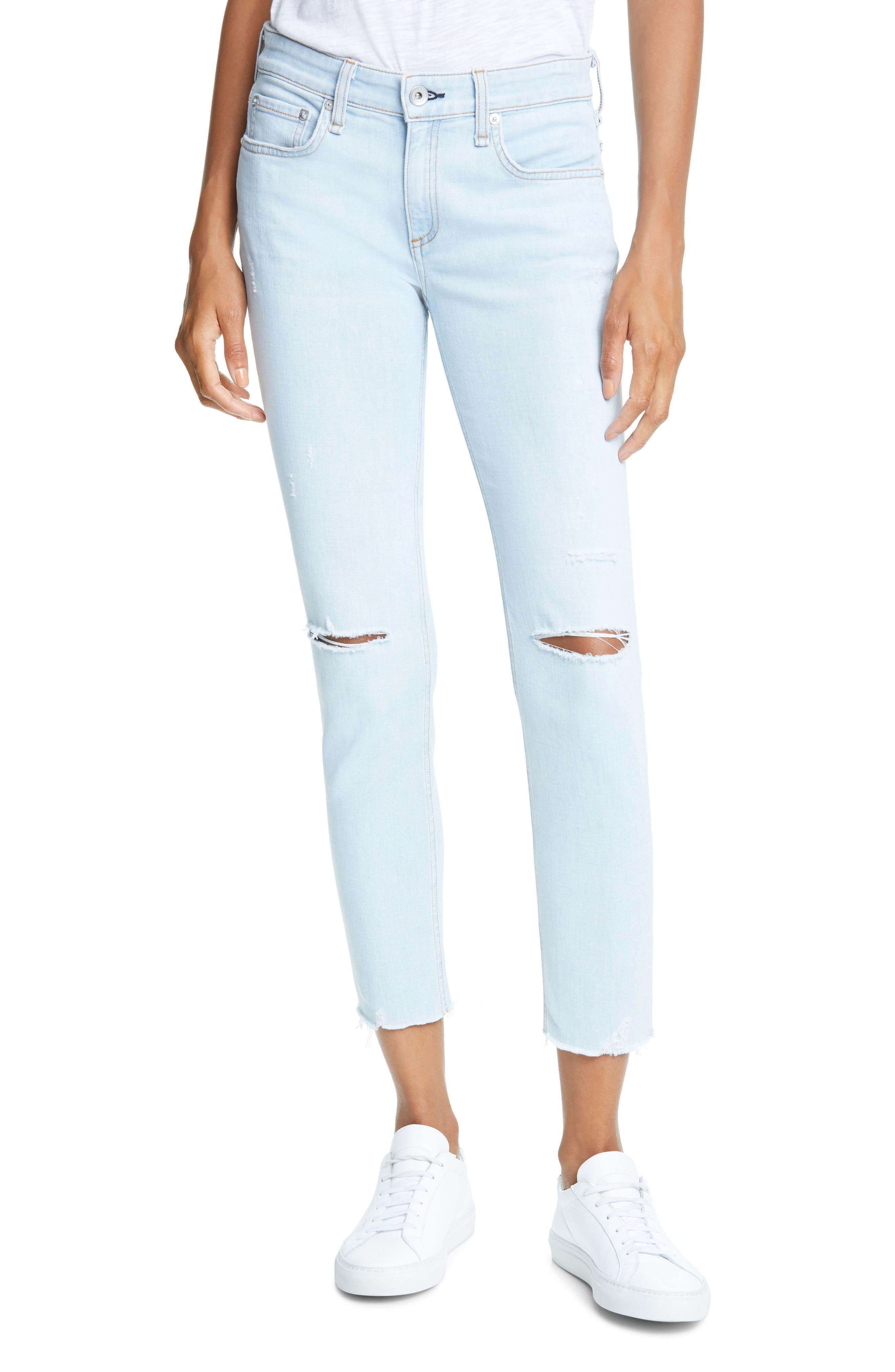 Rag Bone Dre Distressed Low Rise Ankle Crop Slim Boyfriend Jeans Nordstrom Rack