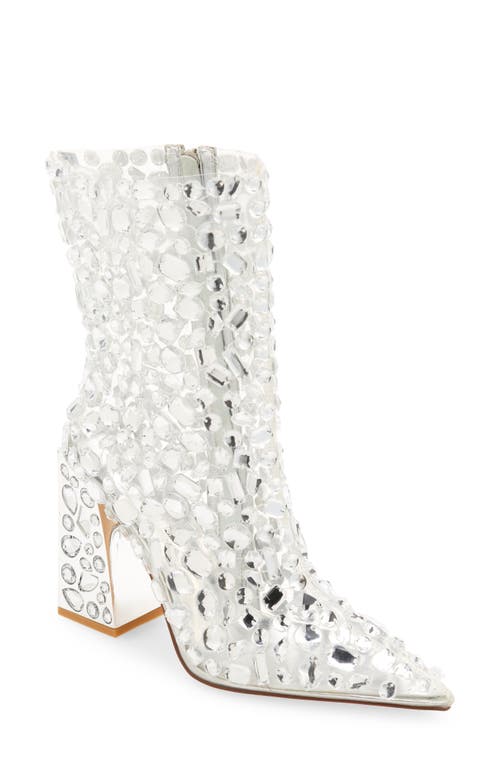 AZALEA WANG Agave Embellished Pointed Toe Bootie Silver at Nordstrom,