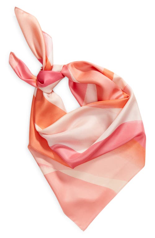 Shop Nordstrom Print Silk Square Scarf In Pink Ombre Waved