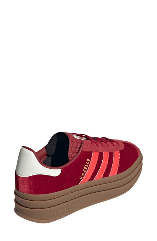 Adidas Originals Adidas Gazelle Bold Platform Sneaker In Red/bright Red/off White