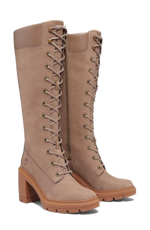 Shop Timberland Allington Heights Lace-up Knee High Boot In Taupe Gray