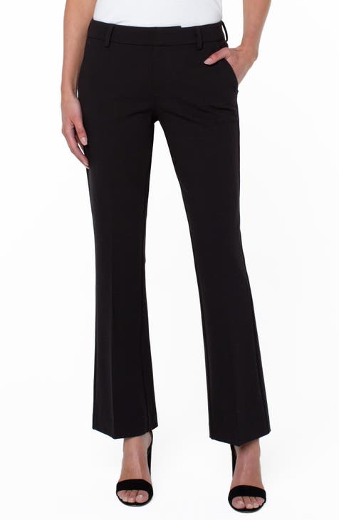 Adrianna Papell Women's Ponte Knit Pull On Pant with Kick Flare Hem, Black  at  Women's Clothing store
