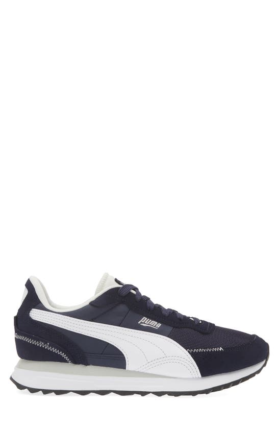 Shop Puma Road Rider Sneaker In  Navy- White