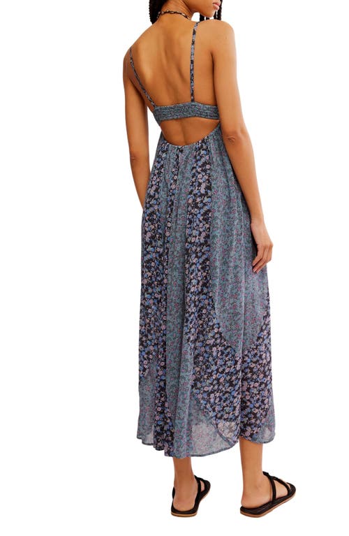 Shop Free People Forever Time Sleeveless Midi Dress In Blue/black Combo