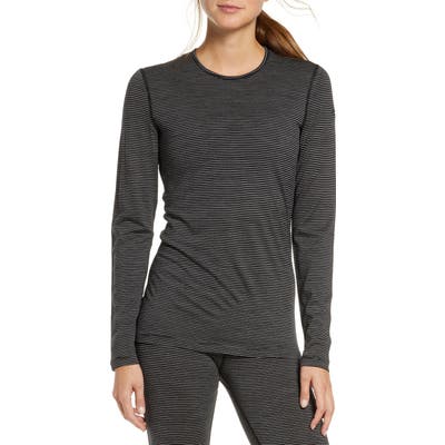 Icebreaker Oasis Long Sleeve Merino Wool Base Layer Tee, Black