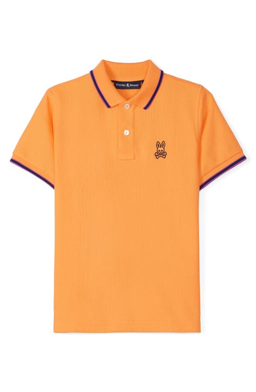 Shop Psycho Bunny Kids' Bunny Tipped Piqué Polo In Nectarine