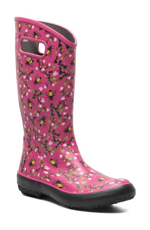 Bogs Print Waterproof Rain Boot in Fuchsia