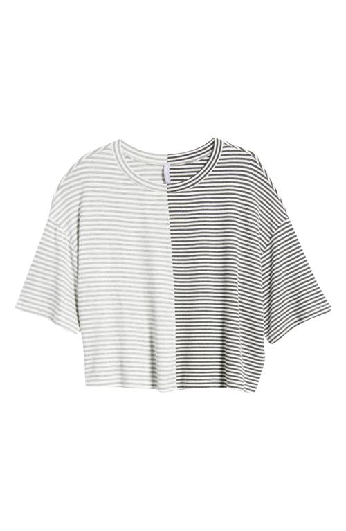 Good Luck Girl Kids' Colorblock Stripe T-Shirt Charcoal/H Grey at