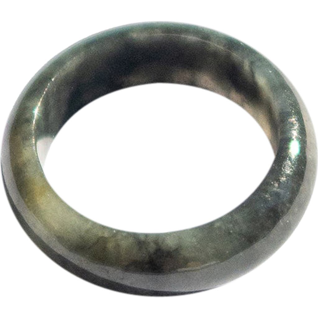Seree Sesame Grey Jade Ring In Grey