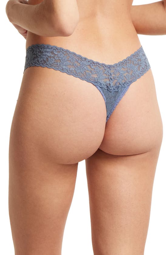 Shop Hanky Panky Signature Lace Low Rise Thong In Tour Guide Blue