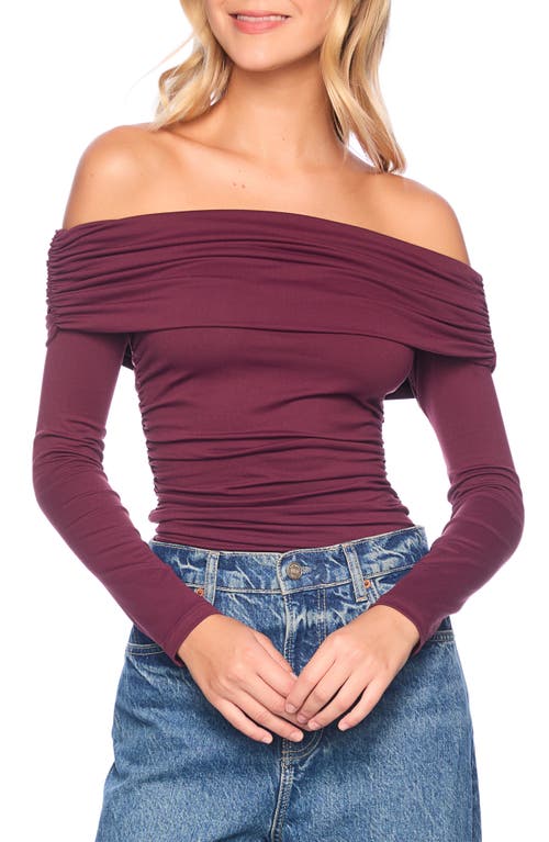 Susana Monaco Off The Shoulder Poet Top In Malbec