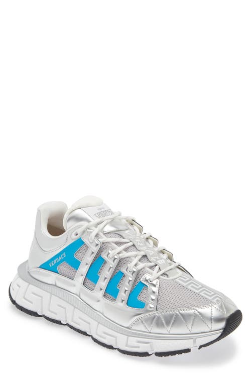 Trigreca Low Top Sneaker in Silver Blue White