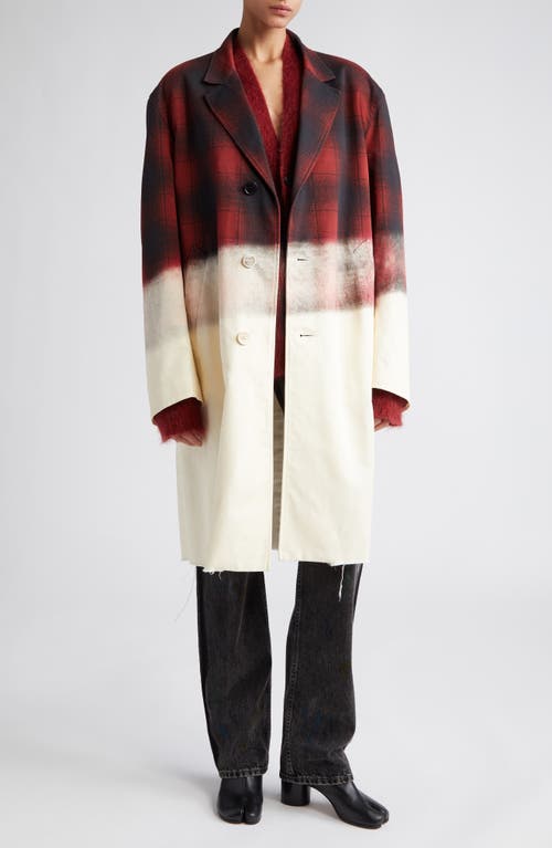 Maison Margiela x Pendleton Ombré Oversize Coat in Red/Black at Nordstrom, Size 0 Us