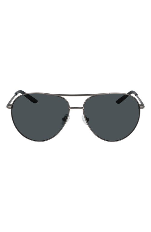 Shop Nike Chance 61mm Polarized Aviator Sunglasses In Satin Gunmetal/polar Grey