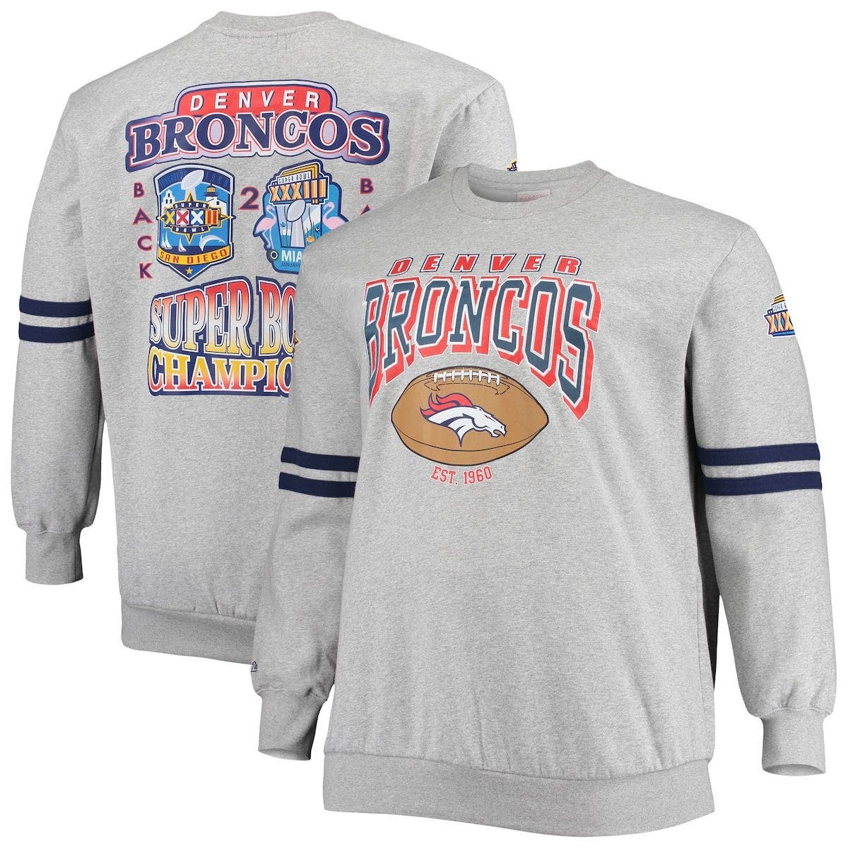 Denver Broncos Men's Mitchell & Ness Blur Crewneck Sweatshirt 