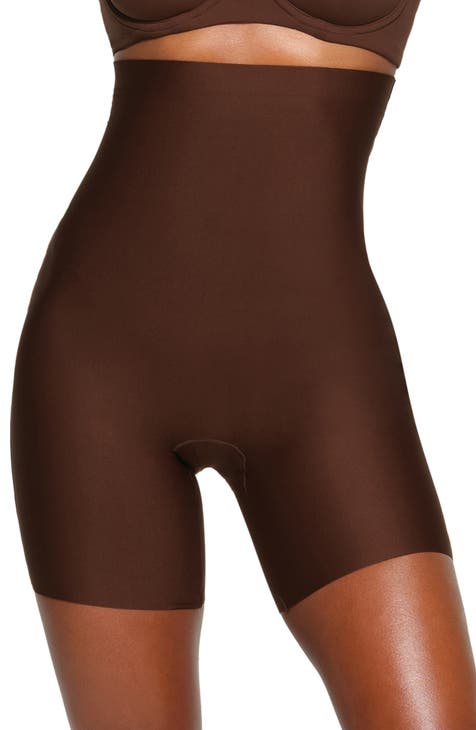 Womens Skims brown High-Waist Mid Thigh Shorts