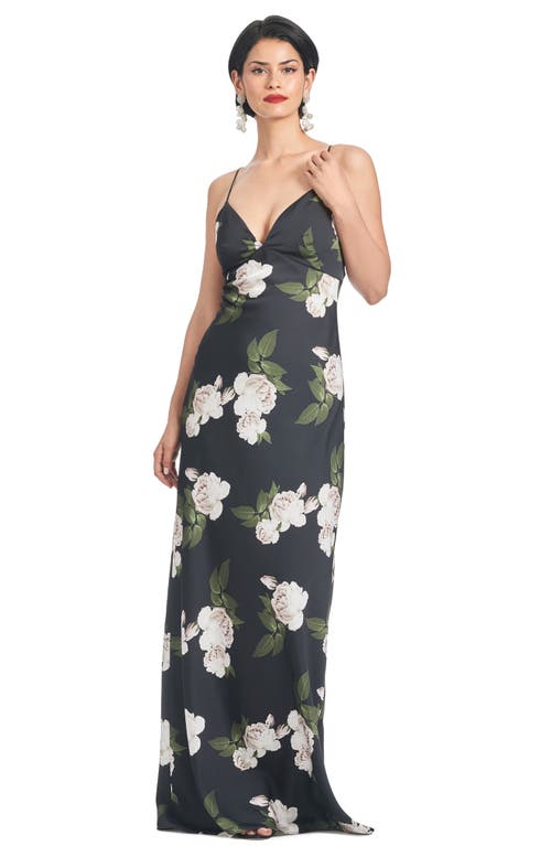 Shop Sachin & Babi Alta Floral A-line Gown In Obsidian Blooms