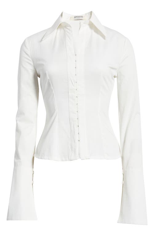 Shop House Of Cb Modern Fit Tie Back Shirt In White