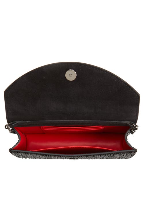 Shop Christian Louboutin Small Loubi54 Strass Clutch In Black/gun Metal